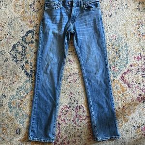Hollister slim straight washed blue jeans.